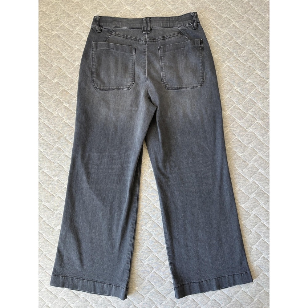 Wit & Wisdom Jeans Womens 8 Gray Wide Leg Crop High Rise Stretch Trousers Pants - Picture 2 of 10